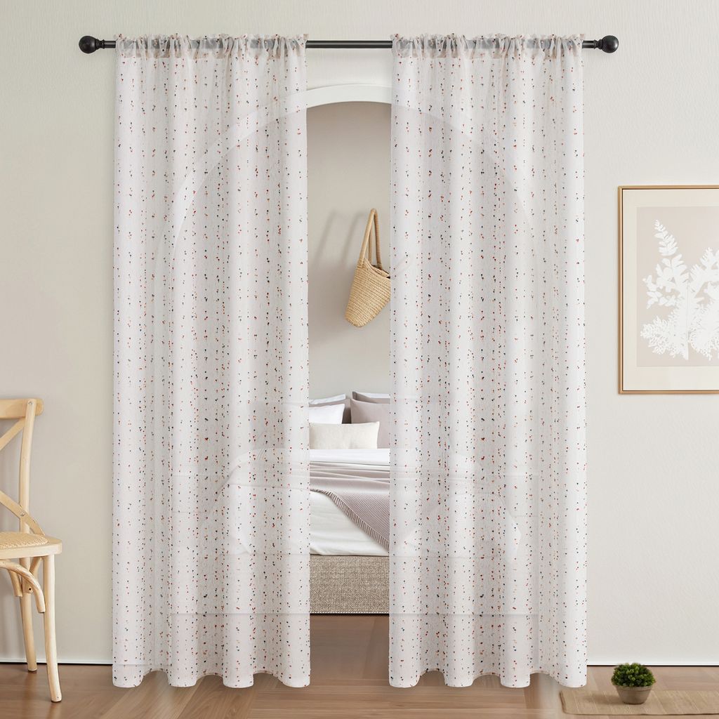 Gardine Vorhang Halbtransparent Stangendurchzug,Gardine Produktbild 