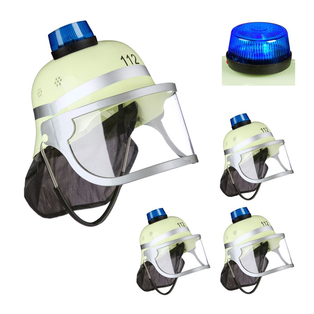 relaxdays 4er Set Feuerwehrhelm mit Blaulicht | Kaufland.de
