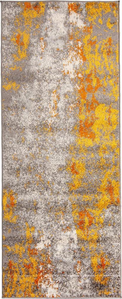 Mazovia Teppich Graphit Abstrakt - Teppich für Wohnzimmer, Schlafzimmer gut für Fußbodenheizung - 70x200 cm