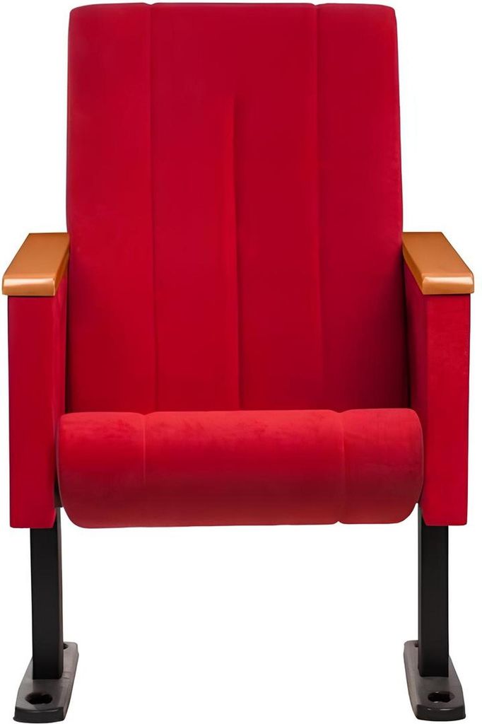 Designer Roter Luxus Stuhl 1-Sitzer Moderner Lehnstuhl Textil Holzmöbel