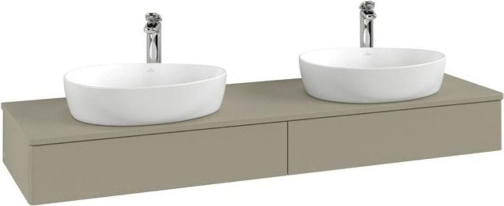 V&B Waschtischunterschrank ohne Frontstruktur Antao 160x50cm, HL, WBP Lac, Anthrac. m Lac