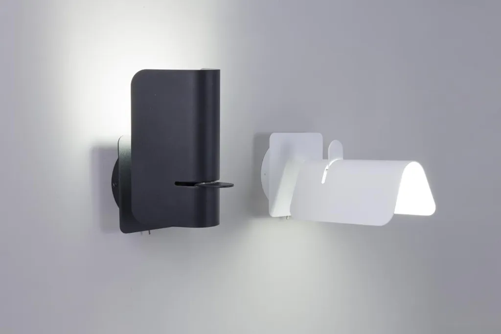 Applique Smile Noir 1-Licht Orientable Style Loft Chic pour Bureau Moderne
