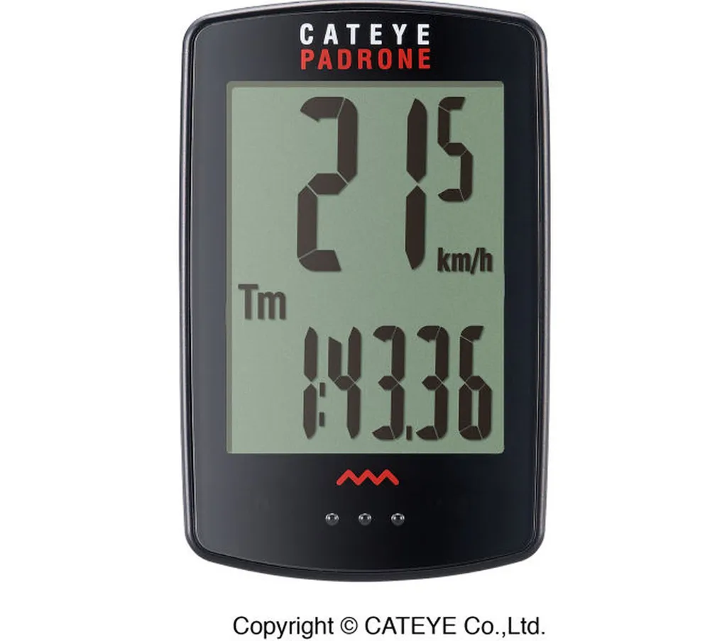 Ordinateur de vélo Cateye Padrone + sans fil avec grand écran LCD noir