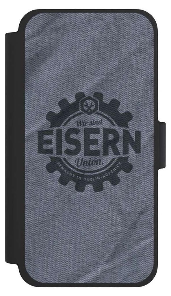 NIVOCASE Klapphülle für Apple iPhone 12 mini Handyhülle aus Kunst Leder NIVOflip schwarz 1. FC Union Berlin FCU Offizielles Lizenzprodukt