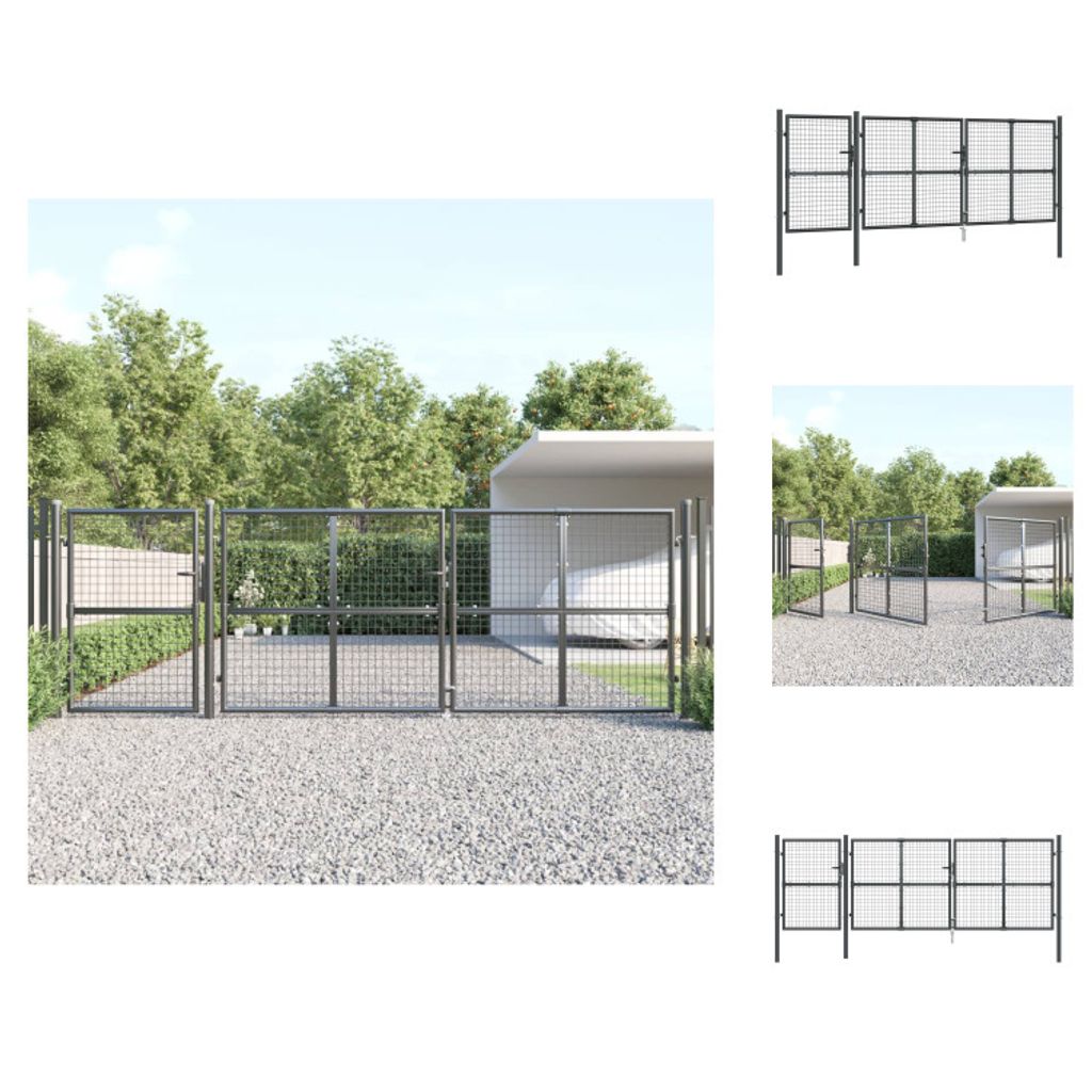 vidaXL Mesh-Gartentor Anthrazit 400x175 cm Verzinkter Stahl - Gartentore