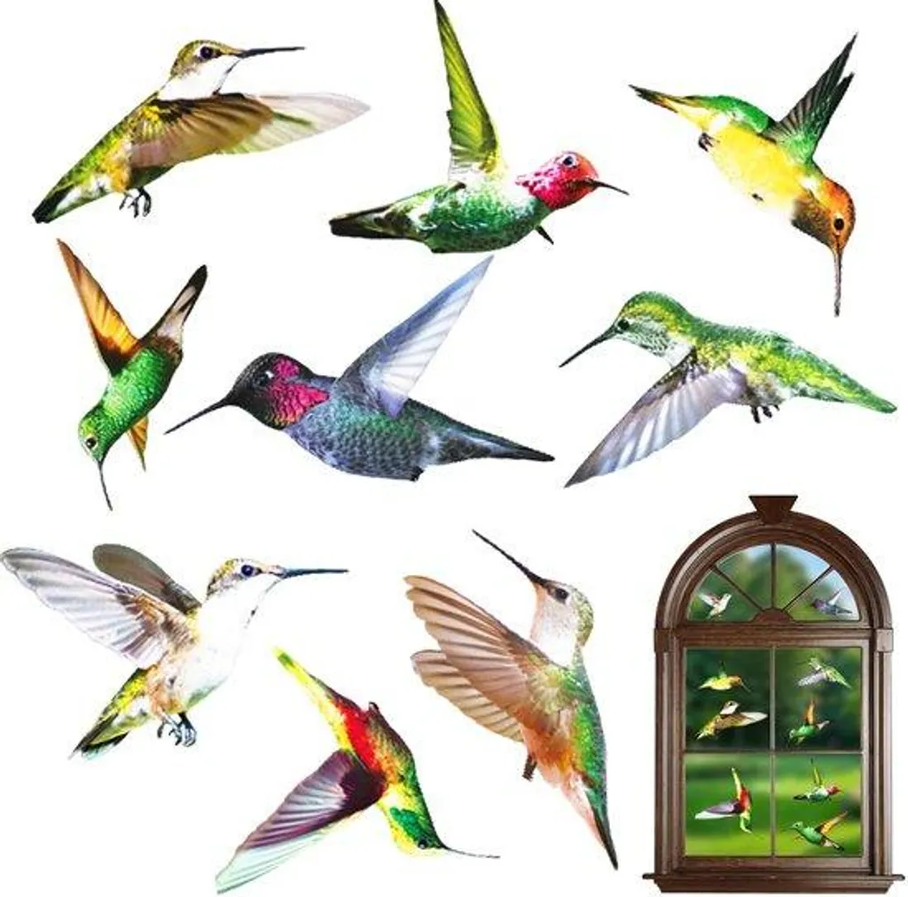 Évitez les chocs d'oiseaux : autocollants anti-collision fenêtres - 9 unités