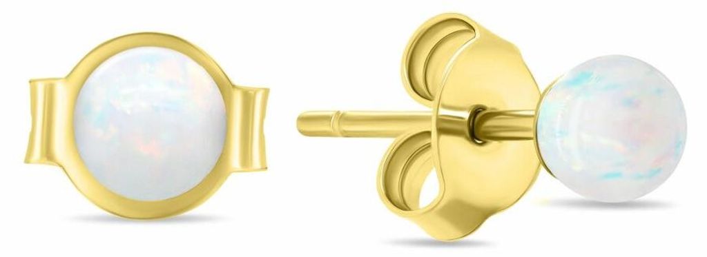 Fein vergoldete Steine mit weiß en synthetischen Opalen EA625Y