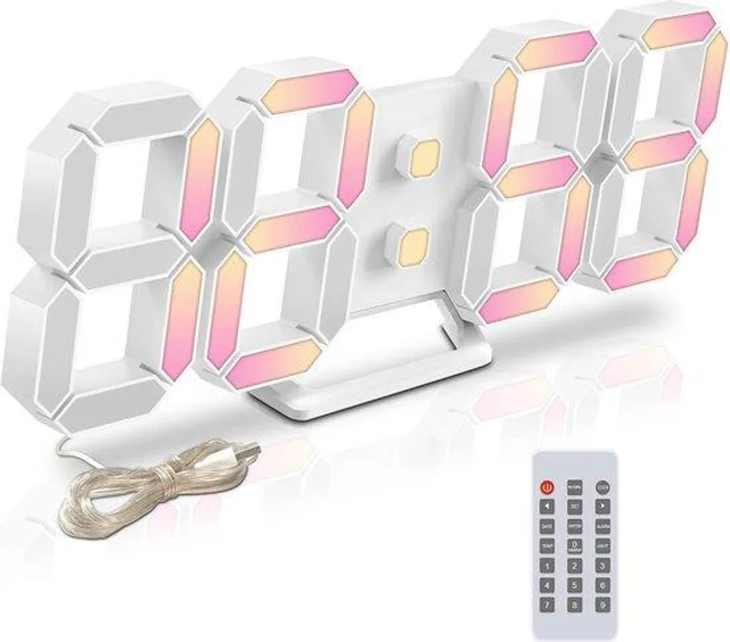 Horloge numérique avec sonde de température et commande à distance LED