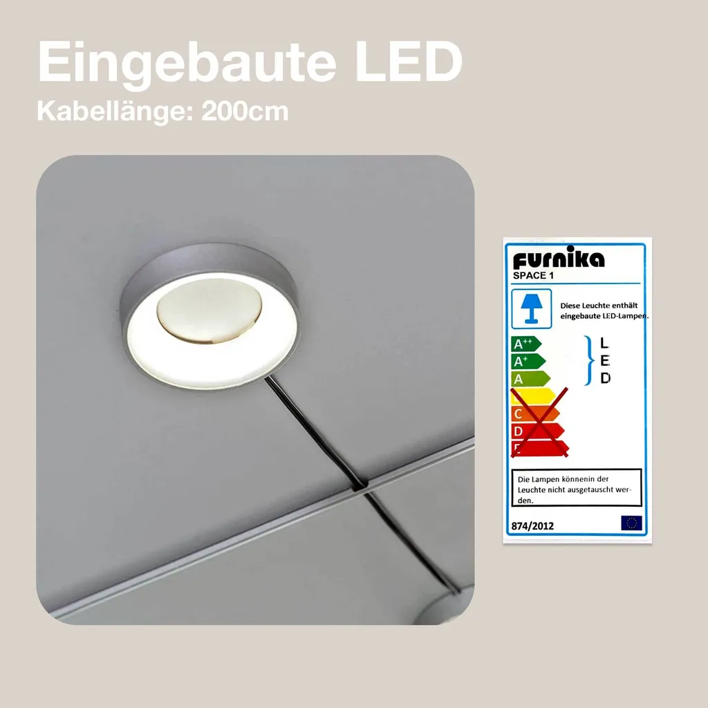 K-Möbel Vitrine Suspendue Noire 80x60cm avec Miroir et Éclairage LED - 14