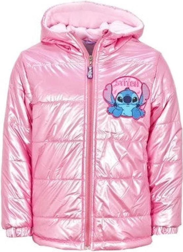 Disney Stitch Kinder Mädchen Winterjacke Mädchen Jacke mit Kapuze – Rosa / 104