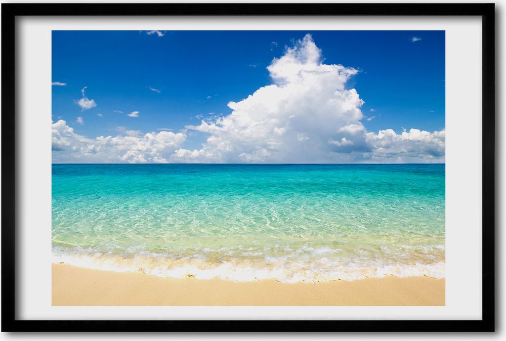 Bild 60x40 MDF-Rahmen, Wandkunst Paradies-Strand