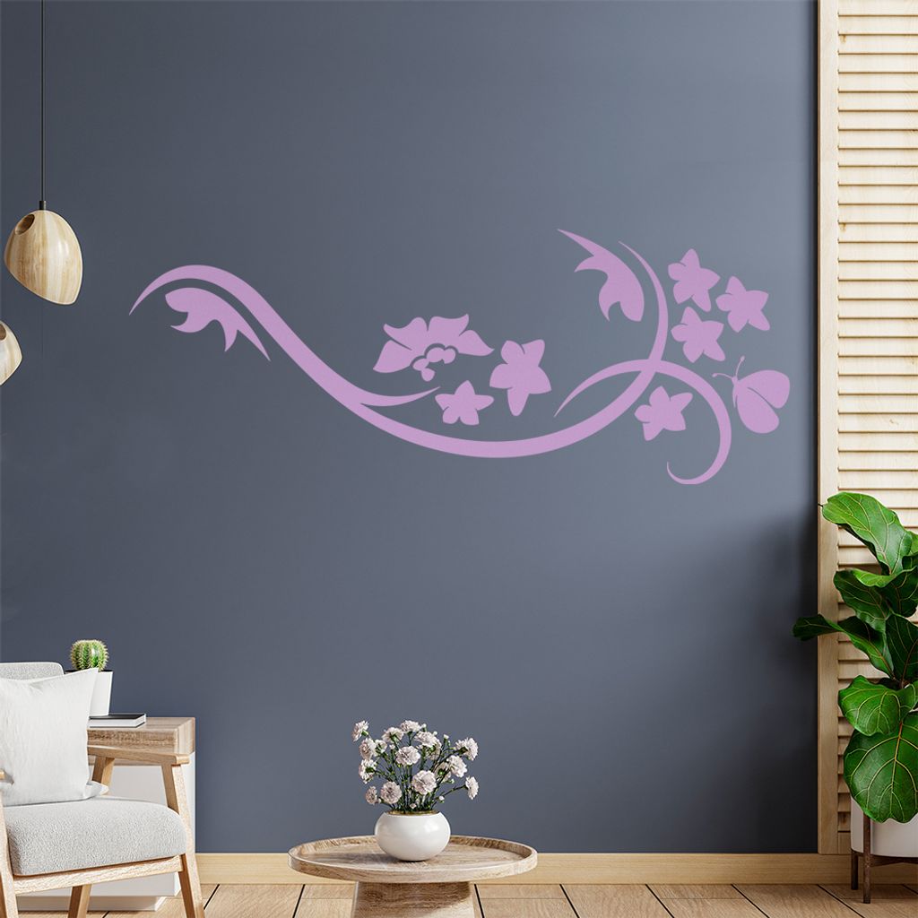 Blüte Blume Tribal Wandtattoo in 6 Größen - Wandaufkleber Wall Sticker - Dekoration, Küche, Wohnzimmer, Schlafzimmer, Badezimmer
