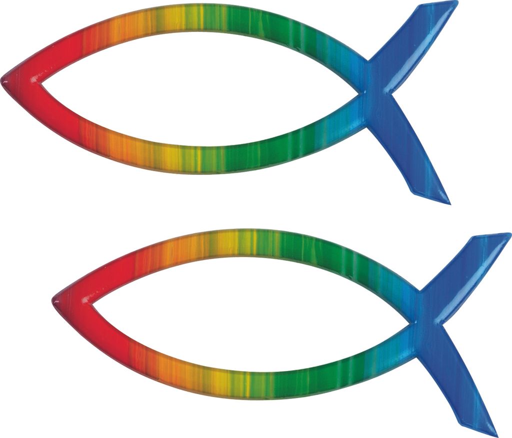 Wachsfisch 40x18mm regenbogen Packung mit 6 Stück