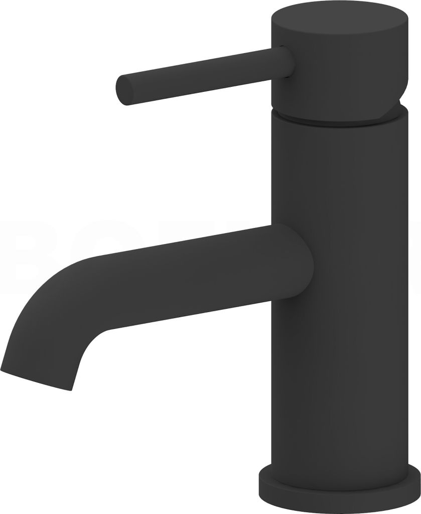 BOFLER Design Waschbecken Waschtisch Armatur "B6" Smal, verstellbarer Strahlregler, ohne Ablauf, 400mm Flexschläuche, Einhebelmischer, matt schwarz