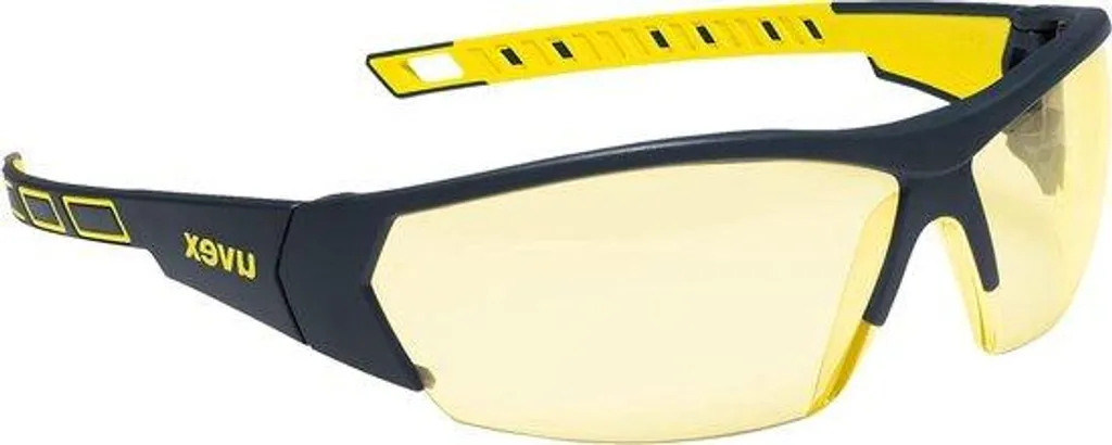 Lunettes de sécurité noires et ambrées UV400 haute résistance aux chocs