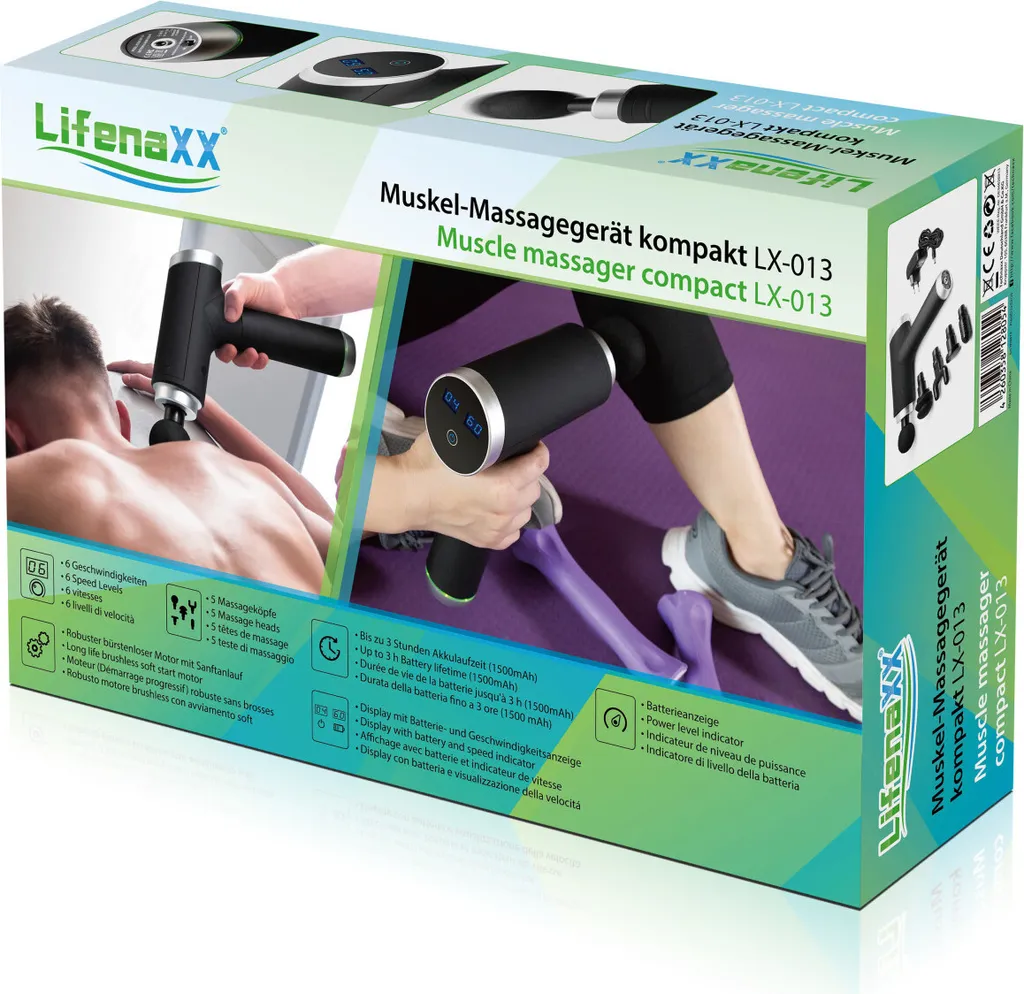 Technaxx LX 013 Pistolet de Massage Performant à 6 Vitesses Noir - 8