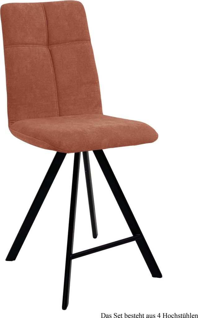 Thekenstuhl drehbar (4er-Set) Drucill 47x109x60 Schwarz/Cognac