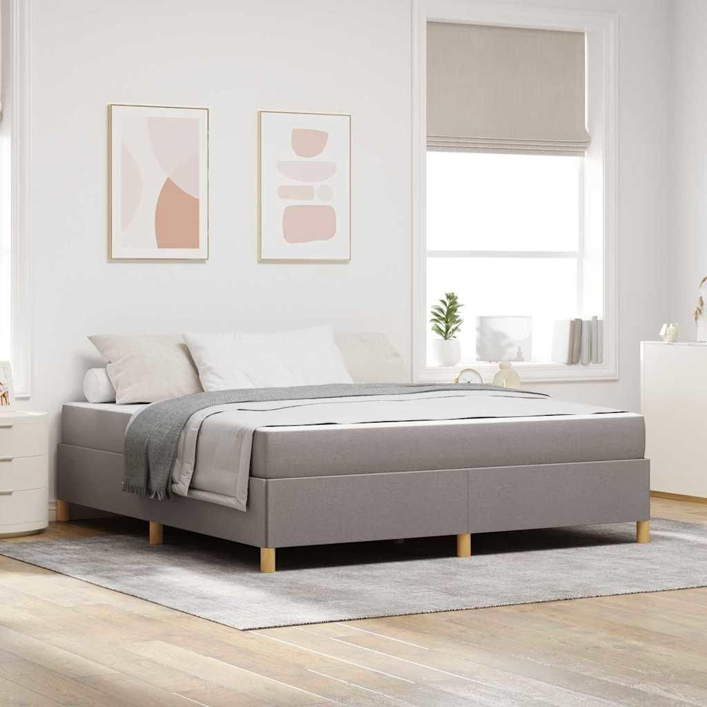 Maison Exclusive - Bettrahmen mit Matratze Taupe 180 x 200 cm Stoff