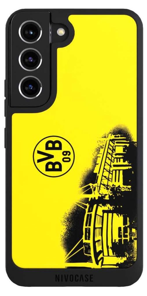 NIVOCASE Handyhülle für Samsung Galaxy S22 Hülle NIVOpure Case Schwarz BVB Borussia Dortmund Stadion
