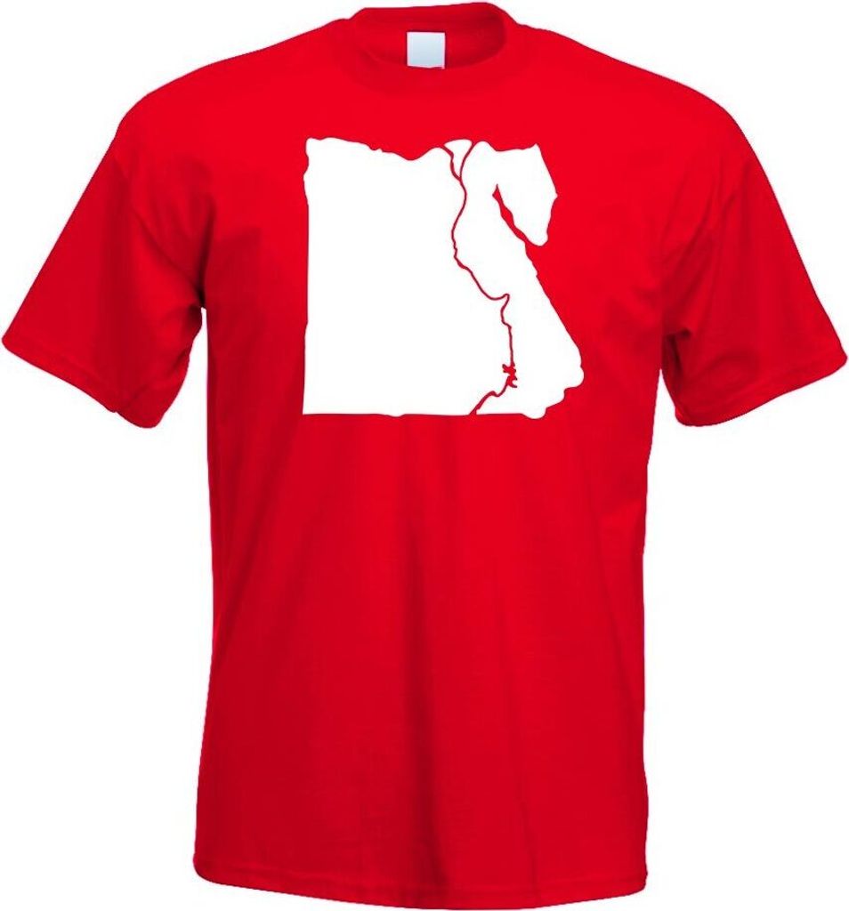 Kiwistar - T-Shirt - rot - Ägypten Umriss Kontur Herren Funshirt Bedruckt Design Sprüche Spruch Motive - mit Motiv Bedruckt - Funshirt Design - S...