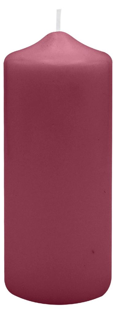 Spitzkopf Stumpen Kerzen Burgund Rotbraun 15 x Ø 7 cm, 6 Stück
