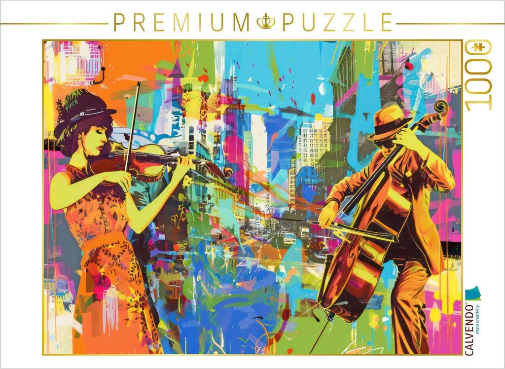 CALVENDO Puzzle Musiker im Pop-Art-Stil | 1000 Teile Lege-Größe 64x48cm Foto-Puzzle für glückliche Stunden