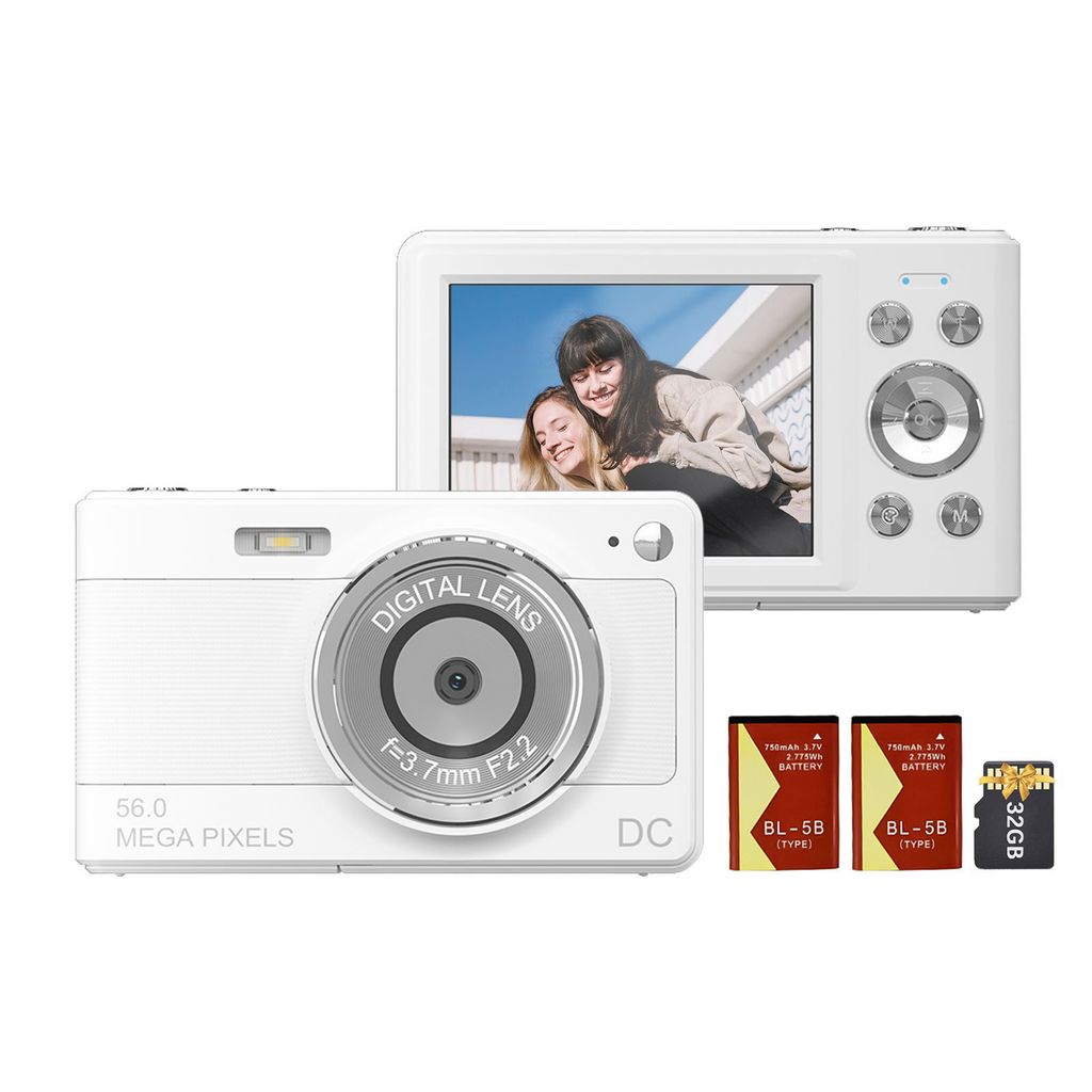 1080P Digitalkamera, digitale Videokamera, Camcorder, 56 MP, 2,88 Zoll IPS-Bildschirm, 8-facher Digitalzoom, AF, Autofokus, Anti-Shake-Gesichtserke...