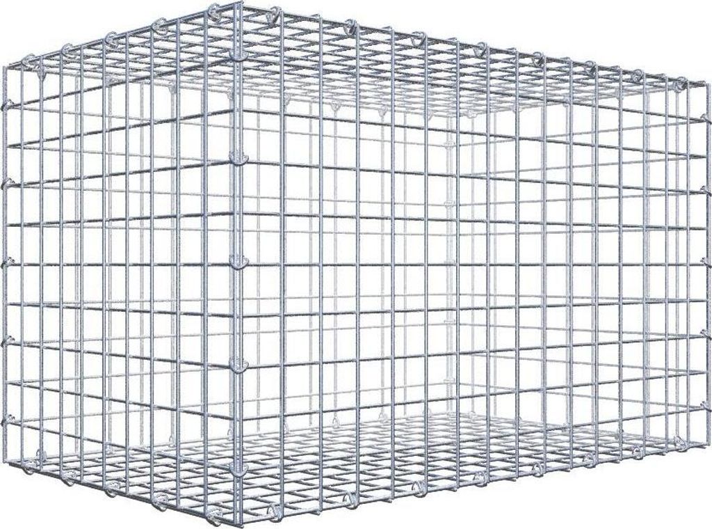 Gabione 80 cm x 50 cm x 50 cm (L x H x T), Maschenweite 5 cm x 5 cm, C-Ring