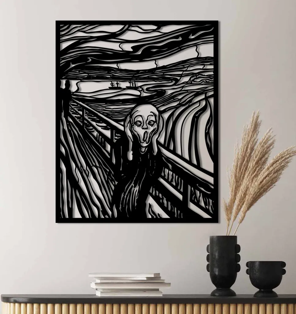 Wallity Grido: Decorazione Murale Metallo Nero 45x56cm Offerta