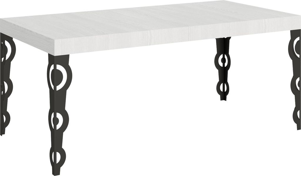 ITAMOBY - Ausziehtisch 200/304x90 cm Karamay Esche weiß Tischbeine Anthrazit