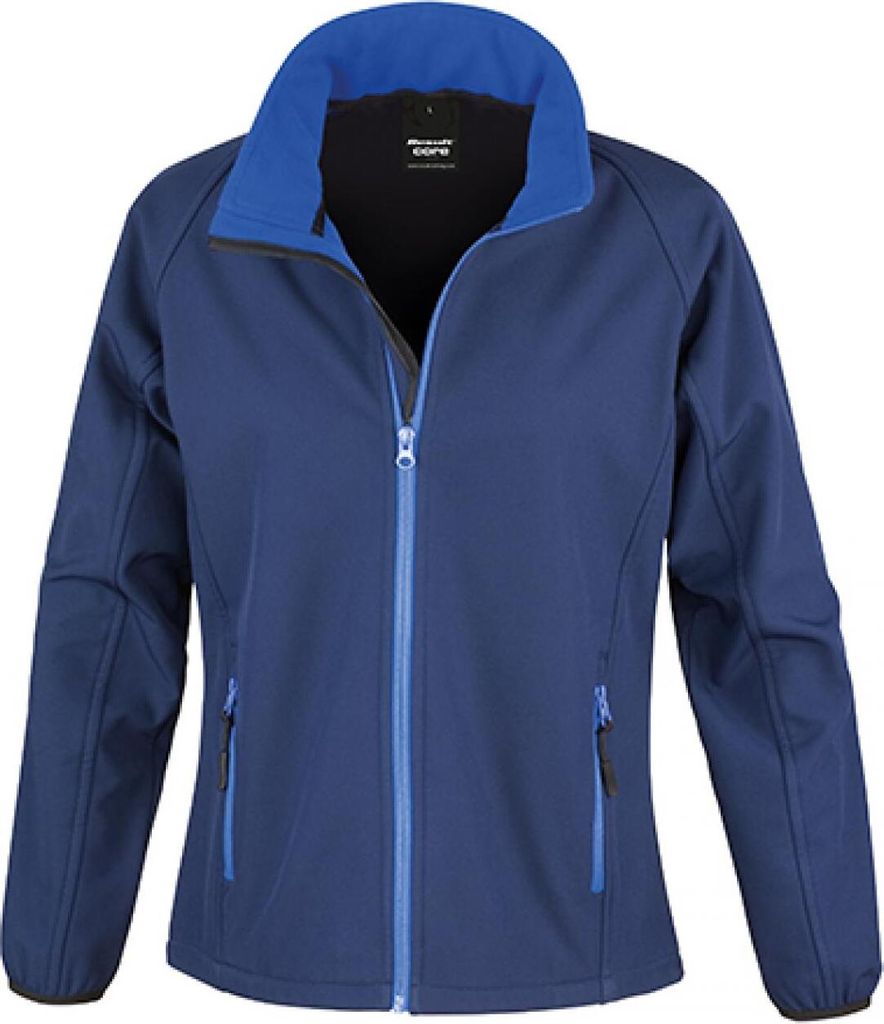 Women ́s Printable Soft Shell Jacket, Navy / Royal, S
