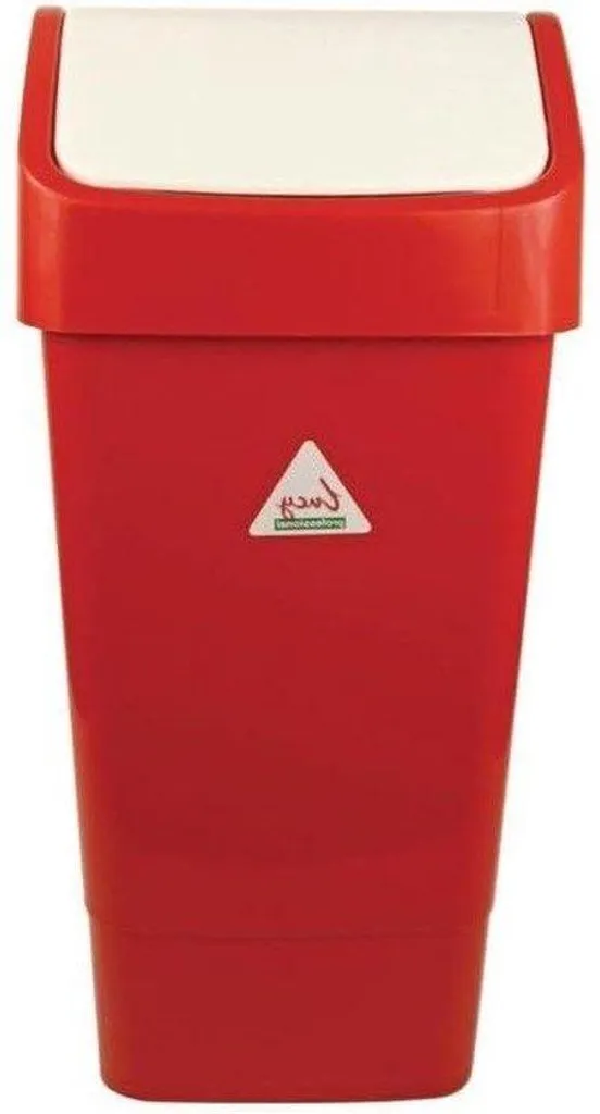 Poubelle rouge avec couvercle anti-odeur CC079 - Solution hygiène 25L