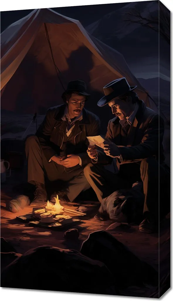 Tableau Far West Nuit sauvage format 40 x 70 cm pour salon vintage