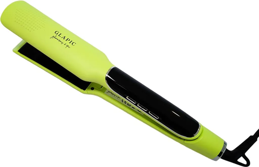 Lisseur Glapic Plaques Céramique XL Jaune Lime - Finition Lisse et Brille