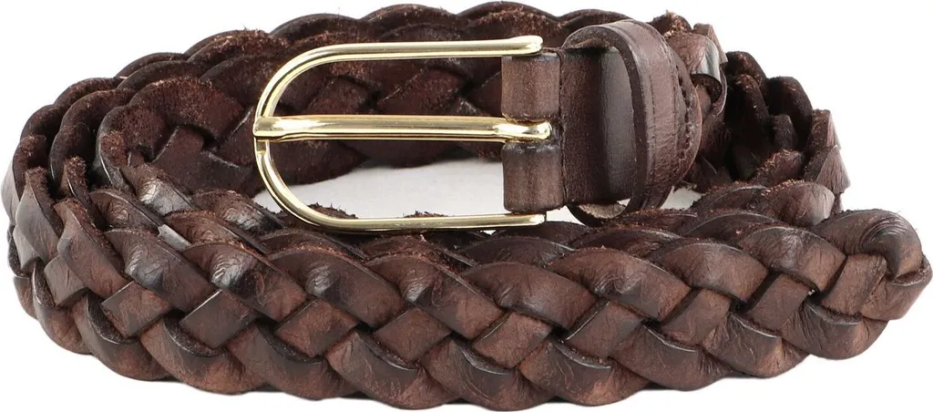 Vanzetti Cintura Intrecciata Vintage Pelle Marrone Scuro W80 Donna
