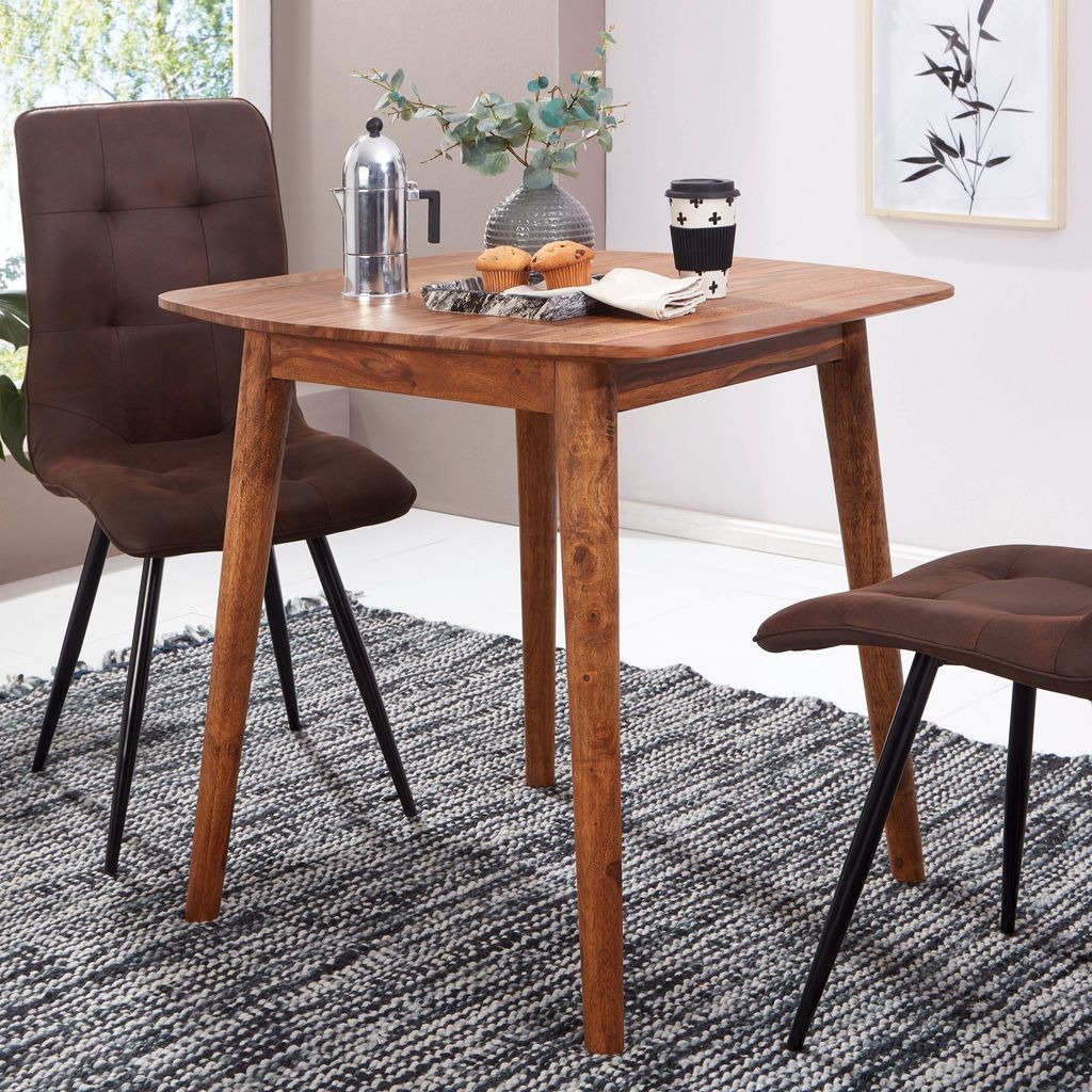 FineBuy Esszimmertisch 80 cm Sheesham Massivholz Tisch Produktbild 