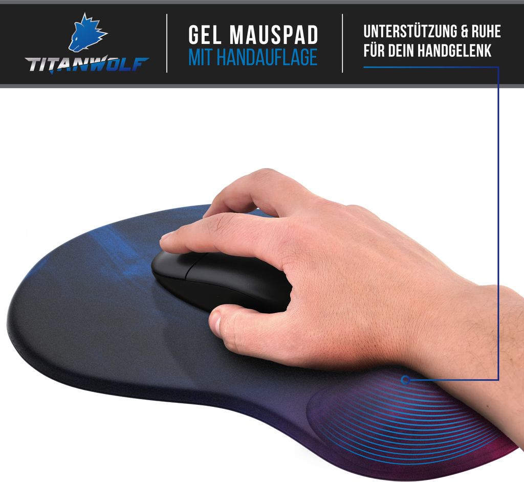 Set 4 Pezzi Poggiapolsi Ergonomic Con Tappetino Mouse XXL - Memory Foam Antiscivolo