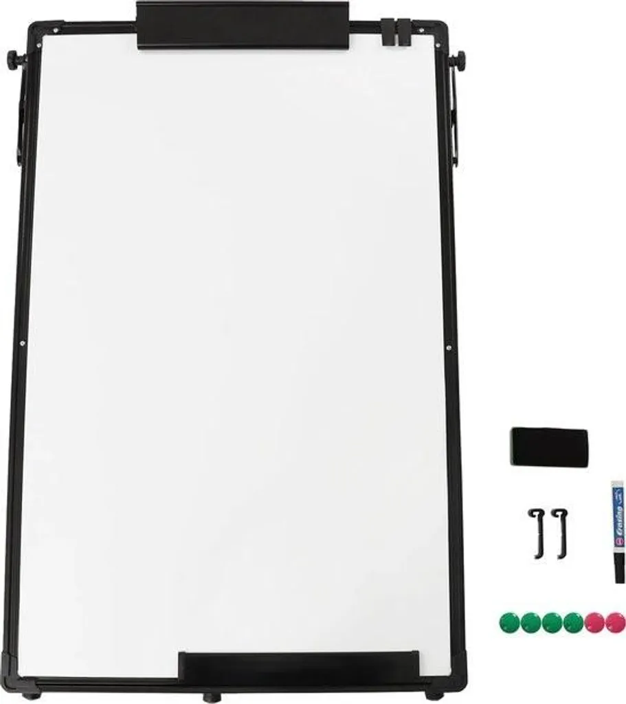 ShopEighty8 Flipchart Magnétique Noir avec Support Réglable 3 Positions