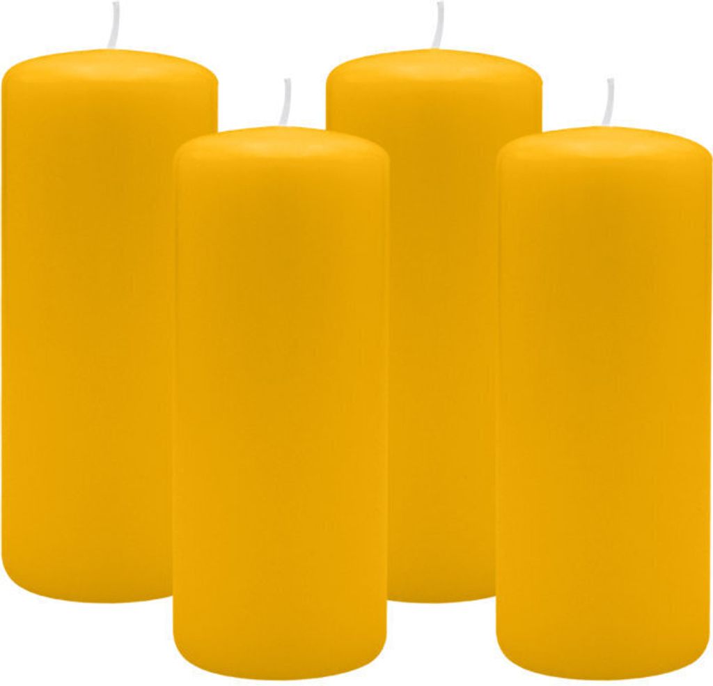 4er Set Adventskranzkerzen Goldgelb Ø 60 x 120 mm