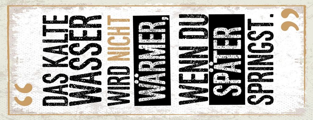 vianmo Holzschild 27x10 cm Das Kalte Wasser wird nicht wärmer wenn du