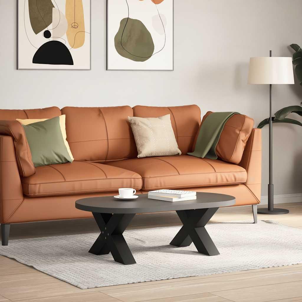 vidaXL Couchtischbeine X-Form 2 Stk. Schwarz 60x(30-31) cm Stahl