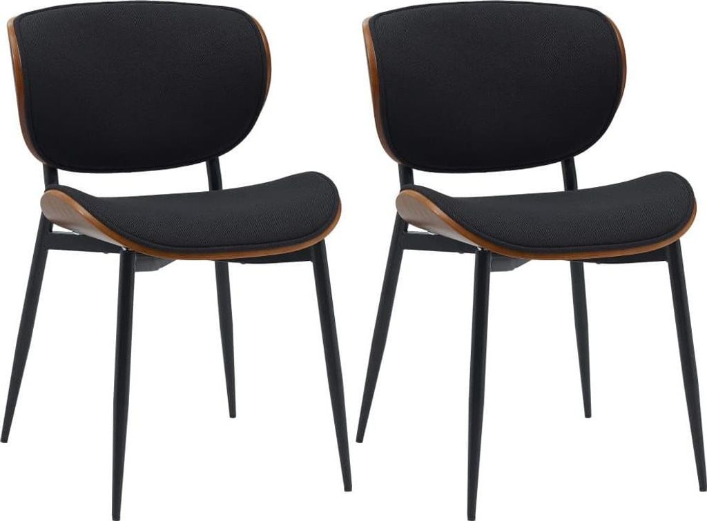 2-teiliges Set Besucherstühle – Loungesessel – Pflegefreundliches Kunstleder | Farbe: Walnuss/Schwarz | Material: Staub