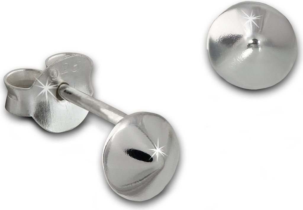 SilberDream Ohrstecker für Damen 925er Silber Niete rund Ohrringe 5mm SDO8210J