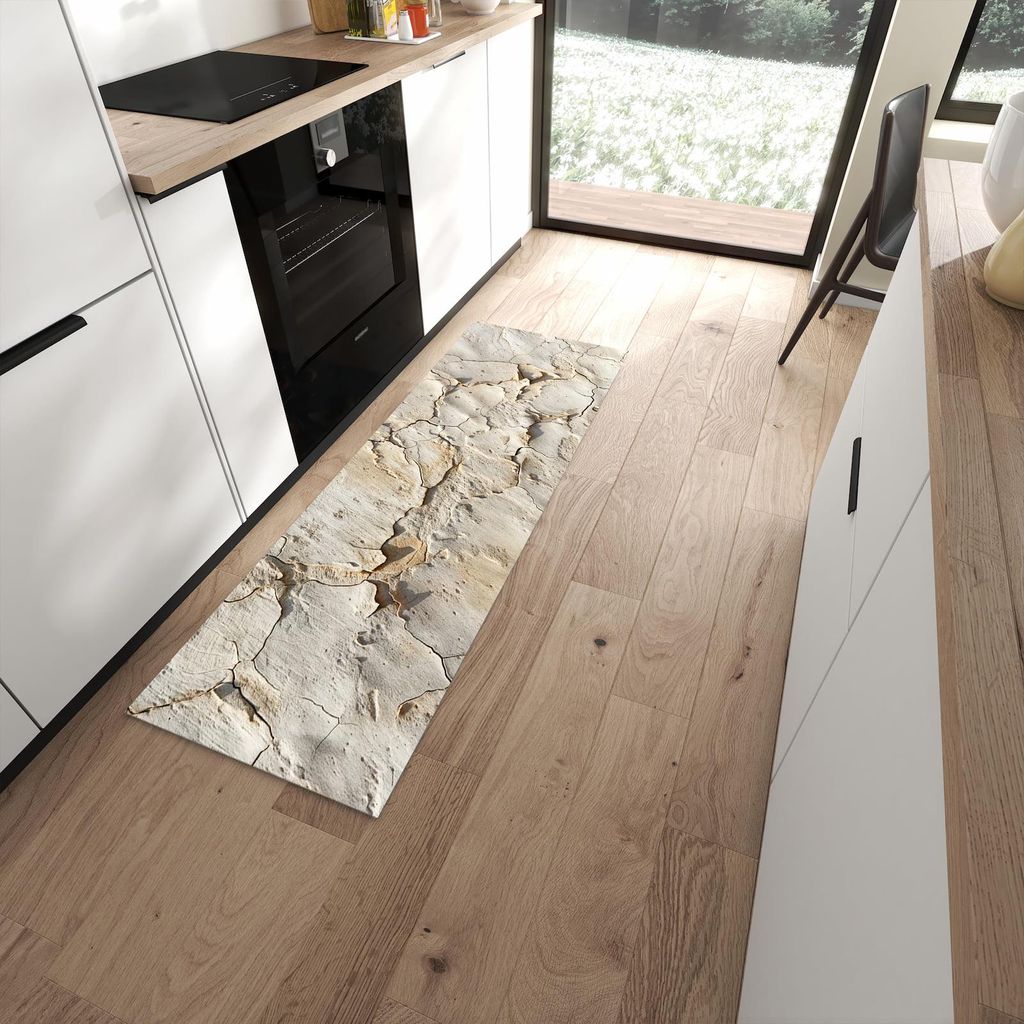 Küchenteppich 60x180cm rutschfest & abwischbar PVC Läufer - Abgeplatzte Farbe