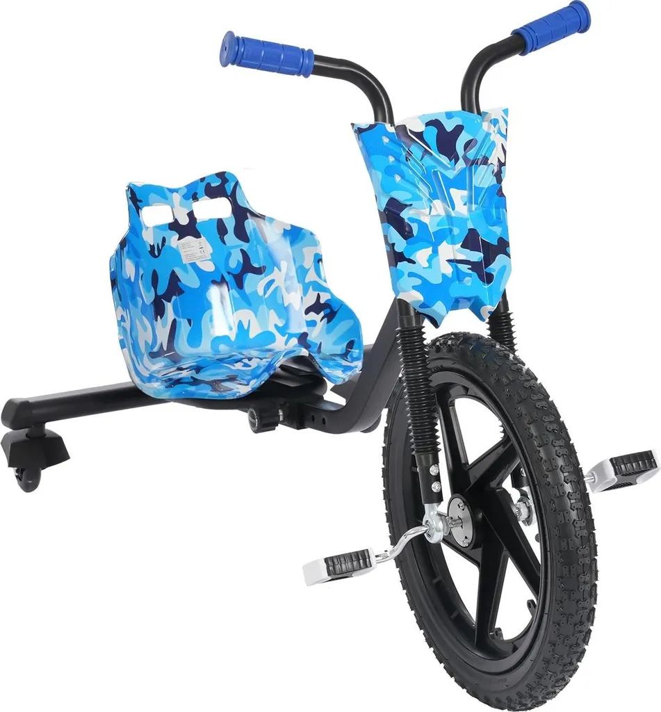 Tricycle sans pédales pour maison et parc - Vélo enfant bleu haute stabilité