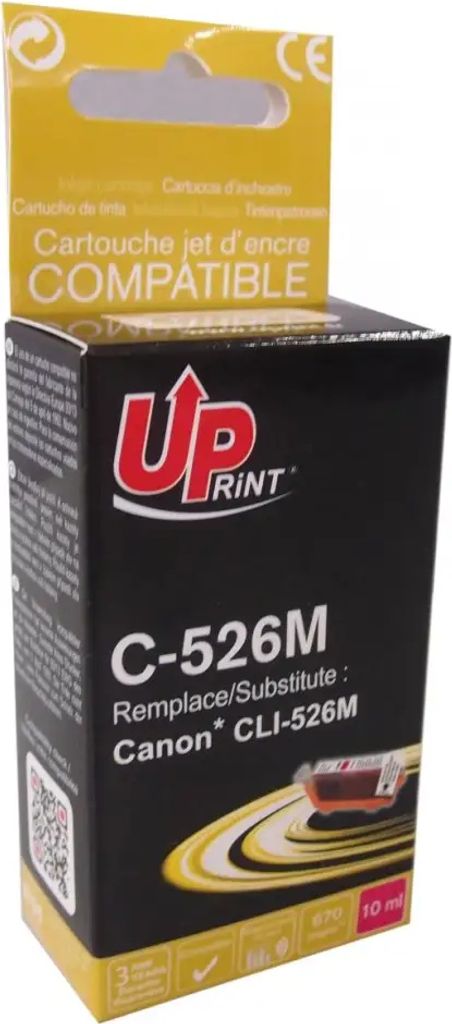 Tintenfass UPRINT CLI526 CANON, Mit Chip, Magenta