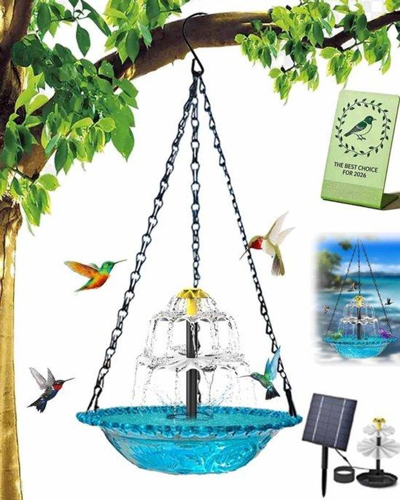 Bain d'oiseaux solaire avec fontaine - Abreuvoir pour Image du produit 