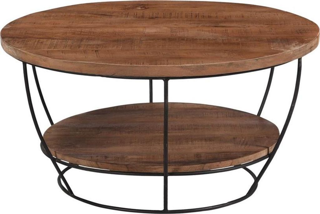 Couchtisch Brix 65 x 65 x 34 cm Hartholz Stahl Braun Schwarz