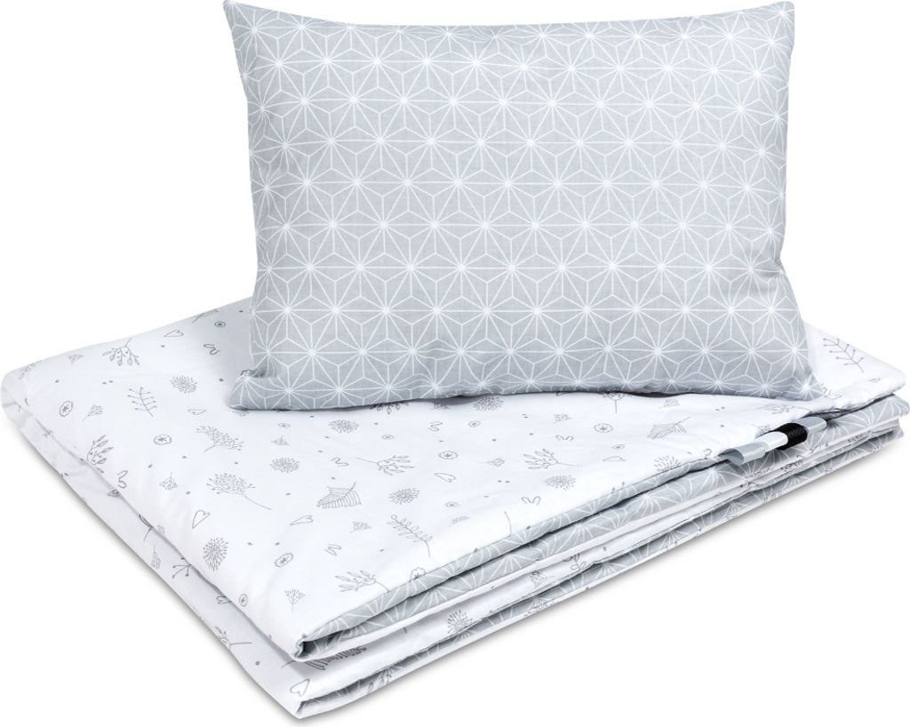 Bellochi Multifunktional Baby Decke Set - Doppelseitig Baby Bettwäsche 75x100 cm und Kissen 30x40cm - aus 100% Baumwolle - - Star Copse