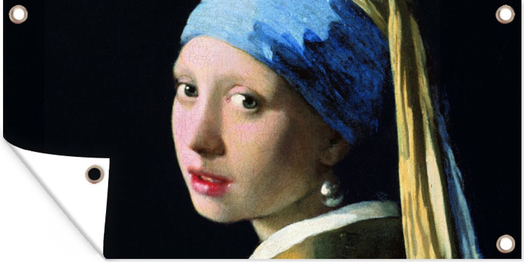 MuchoWow 80x40 cm Outdoor-Poster Gartendeko Sichtschutz Garten Poster für den Garten Das Mädchen mit dem Perlenohrring - Johannes Vermeer
